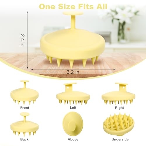 Meartchy Silicone Scalp Massager, Scalp Scrubber for Hair Growth with Soft Bristles, Scalp Exfoliator Brush Dandruff Removal Shampoo Brush for Wet Dry Scalp Care (Light Yellow) - color: Light Yellow