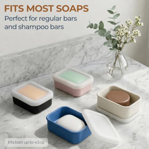 AIMAIAIMAI Compact Leakproof Travel Soap Case, Silicone Travel Soap Container, Portable Soap Box with Drainage Layer, Shatterproof Soap Holder for Bathroom, Gym (Pink) - color: Pink