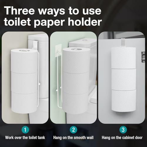 Conworld Toilet Paper Storage for 3 Roll Tissue, Over The Tank Toilet Paper Holder, Stainless Steel Rustproof Toilet Paper Holder Wall Mount, for Rv, Bathroom Storage and Organization, White, 1 Pack - color: White,hold 3 Rolls-1 Pcs