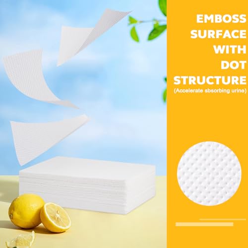 Oumee Scented 100 Count Absorbent Commode Pads for Bedside Commode Bucket | Commode Liner Pads with Absorbent Gel, Potty Liner Pads for Adults Seniors Portable Toilet Pad Bedpans - size: 9.5*5in-Lemon