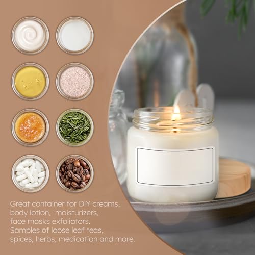 16 Pack 4 OZ Glass Jars with Lids, Small Glass Containers with Plastic Woodgrain Lids & Inner Liners, Reusable Travel Containers for Creams, Makeup, Lotion, Cosmetic, Ointment - color: Clear-16 Pack-4oz
