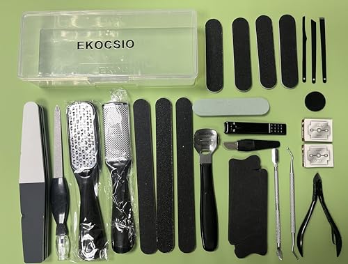 36 in 1 Pedicure Kit, Professional Pedicure Tools Foot Rasp Foot Dead Skin Remover for Home & Salon Care - style: Black