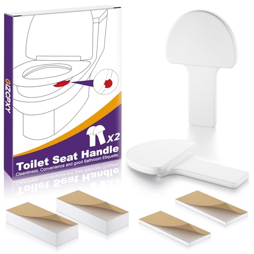 Toilet Seat Lift Handle, Toilet Lid Lifter, Avoid Touching the Toilet Lid, for Home, Office, and Toilet Training - Easy to Use, 2 Piece Set - color: White, size: 2XL