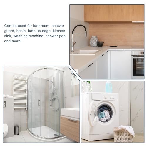 uxcell 39 Inch Collapsible Shower Barrier Stopper Water Splash Guard Blocker 39"Lx0.8"Wx0.5"H for Bathroom Kitchen Wet and Dry Separation, Clear - color: Clear, size: 39"Lx0.8"Wx0.5"H