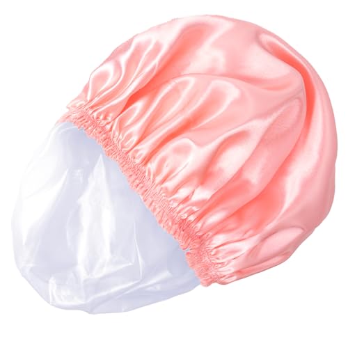 Shower Caps for Women, 4 PCS Elastic and Reusable Bath Caps, Double Layers Shower Cap Reusable Waterproof, Bathing Shower Caps, Environmental Bath Hair Protection Cap - Solid Color B - color: Solid Color B 4 PCS/Set