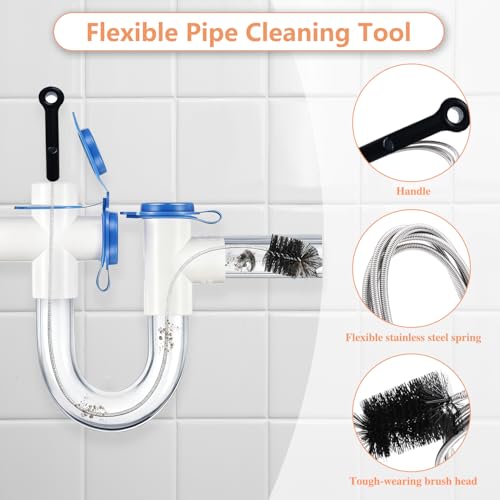 Toilet Auger/Drain Clog Remover Tool Kit-1PCS Toilet Snake Grabber,2PCS Drain Snake Hair Remover＆1PCS AC Drain Line Cleaner Tool for Blocking and Cleaning Toilets, Kitchen Sinks, Bath Tubs and Sewers - style: Toilet Drain Unblocking kit