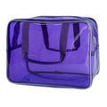PVC Clear Pure Color Transparent Large Zipper Cosmetic Pouch Travel Makeup Cosmetic Bag with Handle for Travel Bathroom Toiletry Organizer (A23014-101-6) - color: A23014-101-6