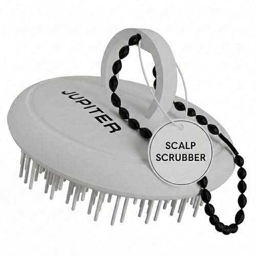 Jupiter Scalp Exfoliator - Scalp Massager Tool for Wet & Dry Hair - Ergonomic Detangler Brush - Dandruff Comb & Scrub to Remove Dandruff & Buildup and Support Circulation - White - color: White