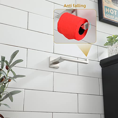 KOKOSIRI Toilet Paper Holder Brushed Nickel for Kitchen Bathroom Washroom Toilet Tissue Roll Paper Holder Stainless Steel, Wall Mounted B2006BR - color: Brushed Nickel