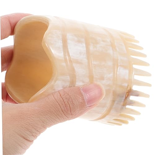 Yak Horn Massage Comb Fine Teeth Hair Cleaning Shampoo Brush Scalp Massager Lightweight Portable Hair Care Tool for Stress Relief and Blood Circulation