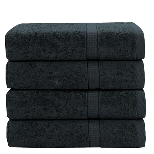 GOLD TEXTILES Premium Hand Towels for Bathroom -100% Ring Spun Cotton (Grey,4 Pack, 16x30 Inches) Luxury Soft Absorbent & Quick Dry, Bathroom Hand Towel Perfect for Hotel, Salon, Gym & Spa - color: Grey, size: 4 Pack 16x30