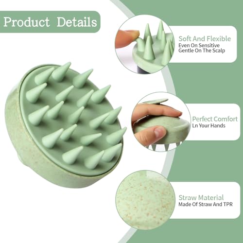 Ella & Sara 4PCS Scalp Massager for Hair Care Scalp Exfoliator Scalp Scrubber for Hair Growth with Soft Bristles, Scalp Exfoliator Brush Dandruff Removal Shampoo Brush for Wet Dry Scalp Care - size: 4-Pack