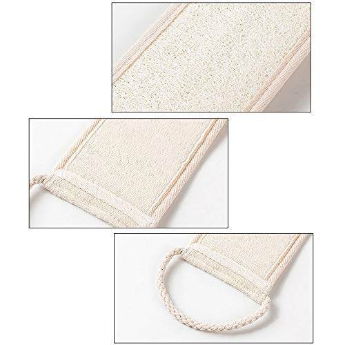 Loofah Exfoliating Back Scrubber Set Natural Body Bath Sponge Pad Fast Drying Cleansing Back Scrubber for Men and Women