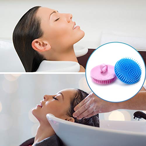 Hair Scalp Brush Dandruff Cleaning Brush Shower Scalp Shampoo Brush Scalp Massager Pack of 4 (Black and red) - color: Black and Red