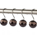 Creative Scents Dublin Brown Shower Curtain Hooks Decorative - Set of 12 Shower Hooks for Shower Curtain - Durable Shower Rings for Bathroom Curtain - style: Shower Hooks