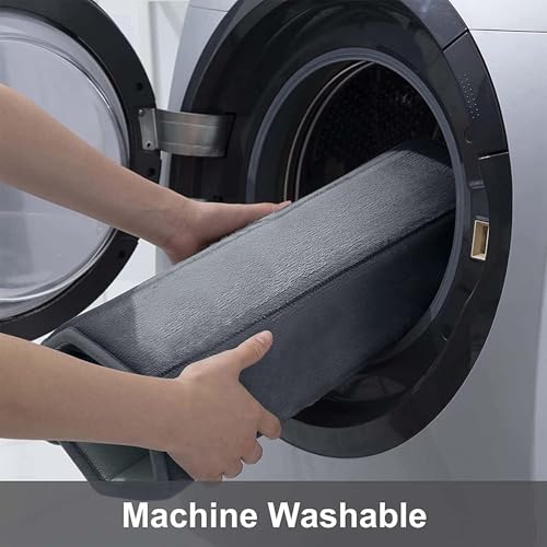 Buganda Memory Foam Bath Mat, 35.4" x 24", Ultra Soft Bathroom Rugs, Water Absorbent and Machine Washable Bath Rug Runner for Bathroom, Shower, and Tub, Dark Grey - color: Dark Grey, size: 35.4" X 24"