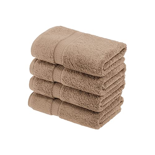 Superior Egyptian Cotton Plush & Absorbent, Hand Towel Set of 4, Latte | Quick Dry, Soft Luxury Towel Set, Bath Essentials for Bathroom, Guest Bath, Spa, 4 Piece Set, Madeline Towels - color: Latte, size: Hand Towel 4-Pack