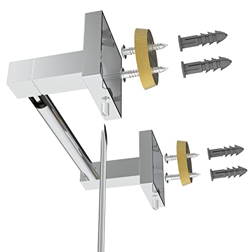 Ruacq Toilet Paper Holder Chrome Double Post Pivoting Square Tissue Holders Roll Holder Hangers Toilet Paper Stand Stainless Steel and Zinc Alloy Modern Wall Mounted - color: Chrome, size: Square