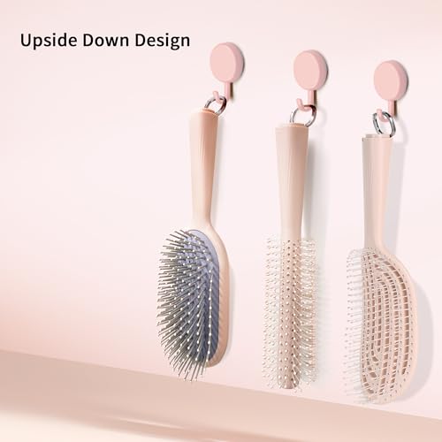 Hair Brush Set, Professional Styling Tools with Combs and Accessories, Pink, Gift Box Included (Pink Brush+Pink Comb) - color: Pink Brush+Pink Comb