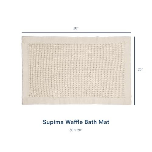 ONSEN Supima Cotton Waffle Bath Mat – Bathroom Rug, Washable Rug, Bathroom Floor Mat – Ultra-Absorbent, Quick-Dry, Soft & Durable Luxury Cotton - Oatmeal, 20x30 in - color: Oatmeal