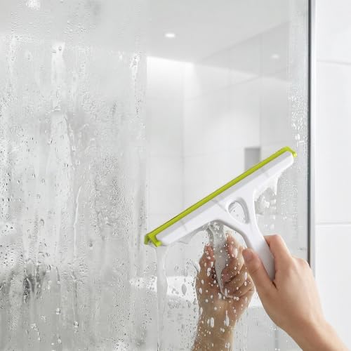 10" Silicone Squeegee for All Surfaces, Multi-Purpose Cleaner for Bathroom, Kitchen, Car & Window Glass (Set of 2)