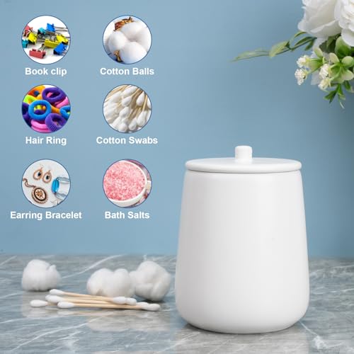 Ceramic Bathroom Accessories Set 6 Pcs, White Bathroom Accessory Set Includes Liquid Soap Dispenser with Rust-Proof Plastic Pump, Bathroom Cup, Qtip Holder, Soap Dish, 2Pcs Adhesive Hooks for Home - size: 6pcs-Liquid (can't Foam)