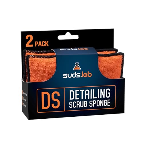 Suds Lab DS Microfiber Detailing Scrub Pad 2 Pack - Car Interior Cleaning & Detailing Microfiber Scrub Pads - Safe On Leather, Vinyl, Plastic, Etc. - size: Set of 2