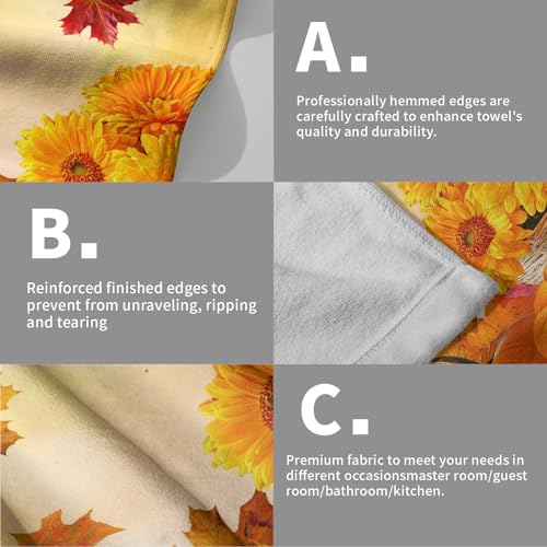 Fall Orange Hand Towels Set of 2 Autumn Pumpkins Towel for Bathroom 14x28 Inch Thanksgiving Harvest Fingertip Towels Super Soft Quick Dry Face Towel for Home Kitchen Spa Hotel Fall Decoration - color: Fall Orange Pumpkins