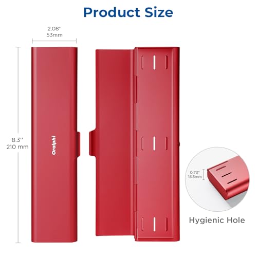 Wider Aluminum Toothbrush Travel Case, Portable Travel Toothbrush Holder, Durable Manual Toothbrush Box Container for Traveling, Bathroom, Camping, Business Trip, Red - color: Red, size: 1 Pack (Large)
