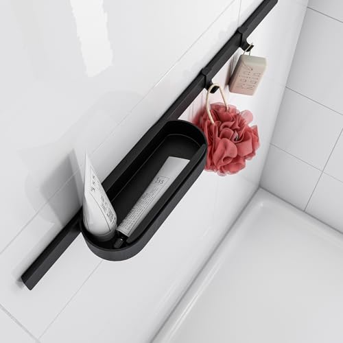 Hansgrohe WallStoris Shower Bundle, Bathroom Storage, Accessories Set, no Drilling, Matt Black, 27967670 - color: Matt Black, style: Set / Shower