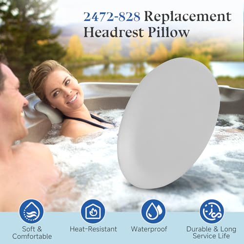 2472-828 Headrest Pillow (4-Pack) Replacement for Jacuzzi J-200 Model Spas，Non-Slip Material，Provides a Cloud-Like Soft and Comfortable Experience（Does Not Fit J-225 and J-215 Built 2016+ ）