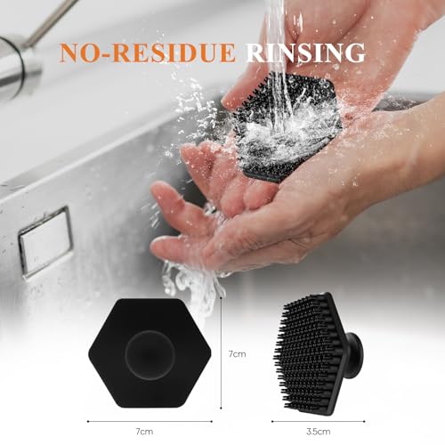 Silicone Face Scrubber for Men, Gentle Exfoliator Pad & Massager, Facial Cleansing Brush Silicone Face Wash Brush Removes Dead & Dry Skin (Black) - color: Black