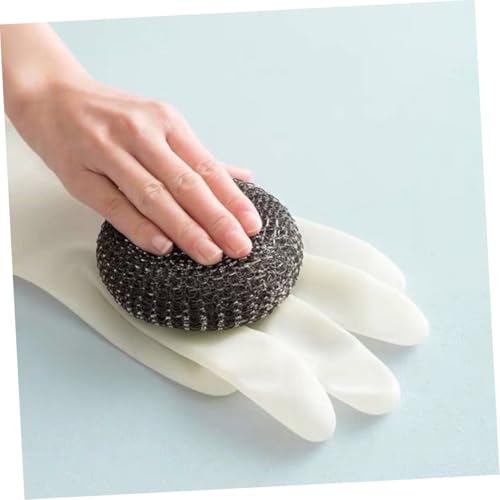 SUPVOX Household Cleaning Gloves 4-pair Set Size L Waterproof Plastic Steel Protective Kitchen Gloves Non-slip for Home and Toilet Cleaning Tasks