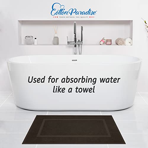 Cotton Paradise 100% Cotton Turkish Bathmat Set, Soft Absorbent Quick Dry, 2 Piece 20x34 Bathmat Floor Set, Chocolate Brown - color: Chocolate Brown, size: 2 PC 20x34"