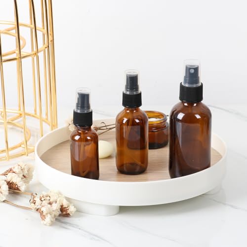 STARSIDE 24-Pack 2oz Amber Glass Spray Bottles with Fine Mist Sprayer | 60ml Glass Travel Bottles for Essential Oils, Cleaning Solutions, Perfumes & Liquids, Sample; Includes Funnels, Labels, Brush - size: M