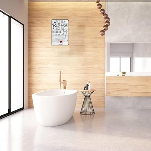 Crazysign Funny Sarcastic Bathroom Toilet Decor Sign This Is A Bathroom Not An Internet Cafe Quotes Wall Art Vintage Tin Sign 8x12 Inches (3192) - color: Grey