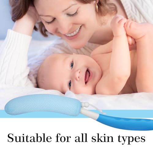 Long Handle Bath Brush, Anti-Slip Curve Handled Bath Body Brush, Back Scrubber for Shower, Easy Reach for Seniors, Suitable for Elderly/Pregnant Aid Bathing & Shower(Not Include Brush Handle) - size: Pink-h