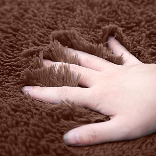 Ultra Soft 3 Piece Bathroom Rug Set - Non Slip Bath Mat, Absorbent Chenille Plush Mat for Tub, Shower, Toilet Floor - Solid Color (Coffee) - color: Coffee