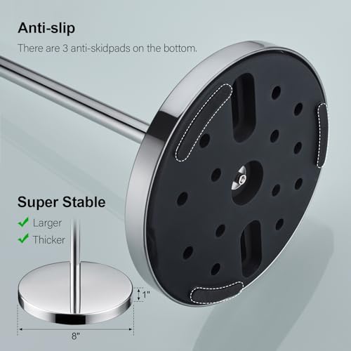 BAGNOLUX Bathroom Toilet Paper Holder Stand with Reserve, SUS304 Stainless Steel Rustproof Pedestal Tissue Roll Holder Heavy Duty, Polished Chrome - color: Polished Chrome