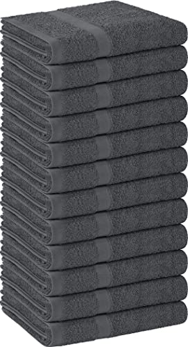 Utopia Towels, Salon Towel, Pack of 12, Not Bleach Proof, 16 by 27 Inches, Highly Absorbent Cotton Towels for Hand, Gym, Beauty, Spa, and Home Hair Care, Grey - color: Grey, size: 12 Pack
