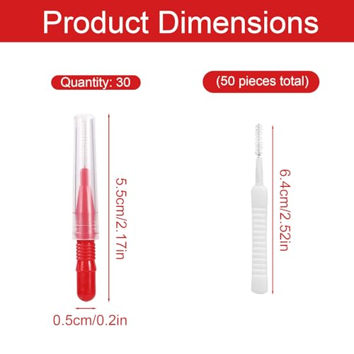 80pcs Shower Head & Nozzle Cleaning Tools, Including 30 Cleaning Brushes & 50 Shower Hole Brushes, Practical Unclogger Picks for Small Holes, Sink Gaps, and Showerhead Cleaner (Red, White)