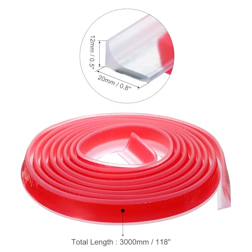 uxcell 118 Inch Collapsible Shower Barrier Stopper Water Splash Guard Blocker 118"Lx0.8"Wx0.5"H for Bathroom Kitchen Wet and Dry Separation, Clear - color: Clear, size: 118"Lx0.8"Wx0.5"H