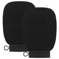Valitic Exfoliating Glove Body Scrubber - Exfoliating Mitt Dead Skin Remover, Shower Face and Body Exfoliator - Korean Style Skin Scrubber Washcloth - Spray and Self Tan Remover, Pair Black - color: Black