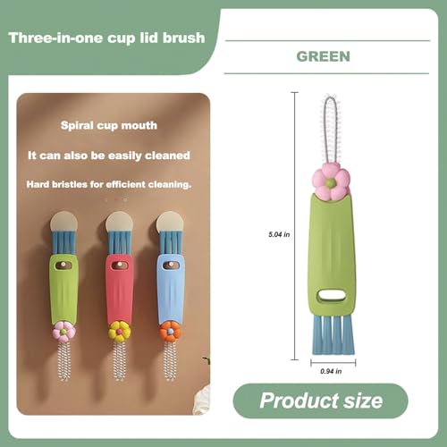 3 in 1 Cup Lid Gap Cleaning Brush Set, Bottle Cleaning Brush Multifunctional Bottle Cleaner Brush Home Kitchen Cleaning Tools, 6PCS - color: 6pcs Mix