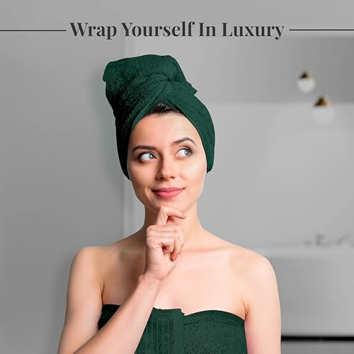 Tens Towels Pack of 4 Extra Large Bath Towels 30 x 60 Inches, 100% Cotton, Larger & Lighter Weight, Quicker to Dry, Super Soft and Absorbent, Perfect for Bathroom, Hunter Green - color: Hunter Green