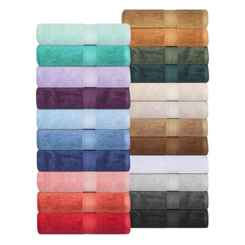 SUPERIOR Egyptian Cotton Ultra Plush & Absorbent, 6 Piece Set, White | Quick Dry, Soft Luxury Towel Set, Bath Essentials, Guest Bath, Spa, 2 Bath, 2 Hand, 2 Face Towels, Madeline Towels