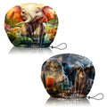 2 PCS Shower Cap Reusable Waterproof Adjustable Double Layer Elastic Dry Hair Bathing Caps Aesthetic Cute for Women Girls-Elephant Cat - color: H-6-Elephant Cat