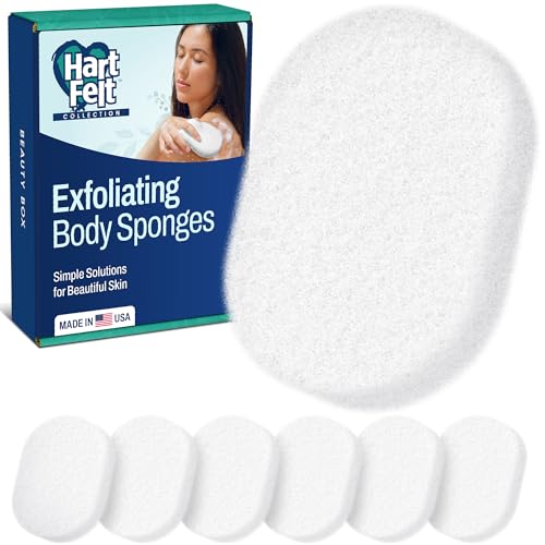 HartFelt 7 Pack Body Exfoliation Beauty Box with Body Wash Scrubber | Super Soft Exfoliating Bath Sponges for Shower Women & Men | Chemical-Free Bathing Sponge Set for Dead Skin Removal | Gift Box - size: 7 Count (Pack of 1)