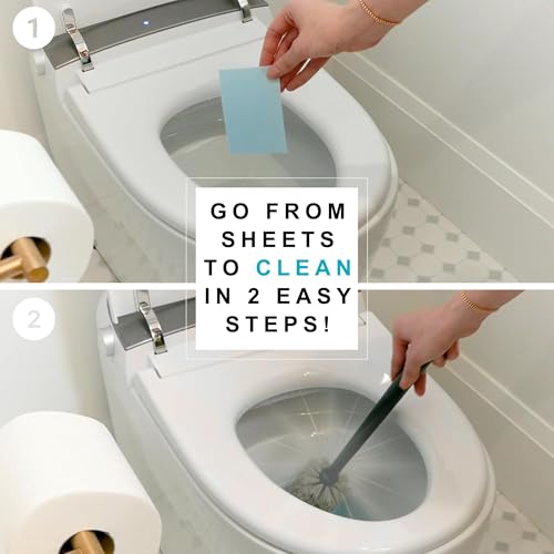 Dissolvable Toilet Bowl Cleaner Sheets (No Bottles, Easy Clean, Quick-Dissolving, Mess-Free, Septic-Safe Cleaning for Home & Office) - 40 Sheets, Pine Scent - color: Toilet Cleaner Sheets, size: 40 Count (Pack of 1)