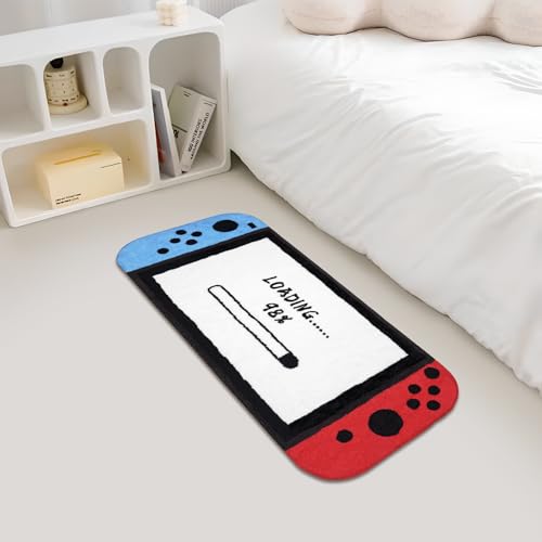 Gaming Bath Mat, Gamer Bath Rugs Non-Slip Absorbent PlayStation Rug Video Game Rug for Bathroom Floor Tub Kids Bathroom Rugs - color: Blue-white-red